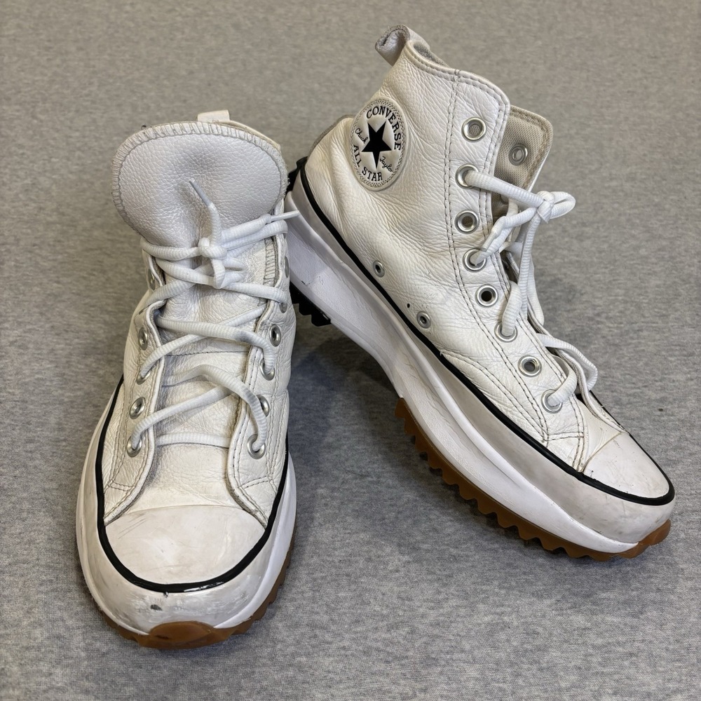 Converse Run Star Hike Platform Shoes Men's 8 Women's 9.5 White Leather A04293C